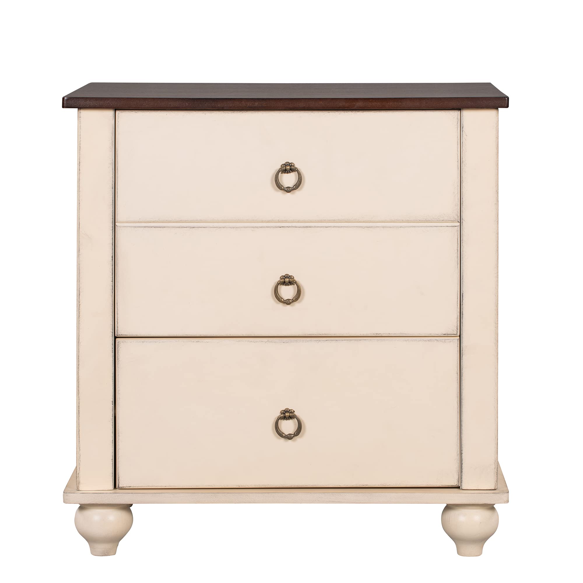 Wooden Nightstand with 3 Drawers - Modern Bedside Table with Large Storage for Bedroom, Living Room & Office (Beige) - Perfect for Organizing Books, Lamps & Bedroom Essentials