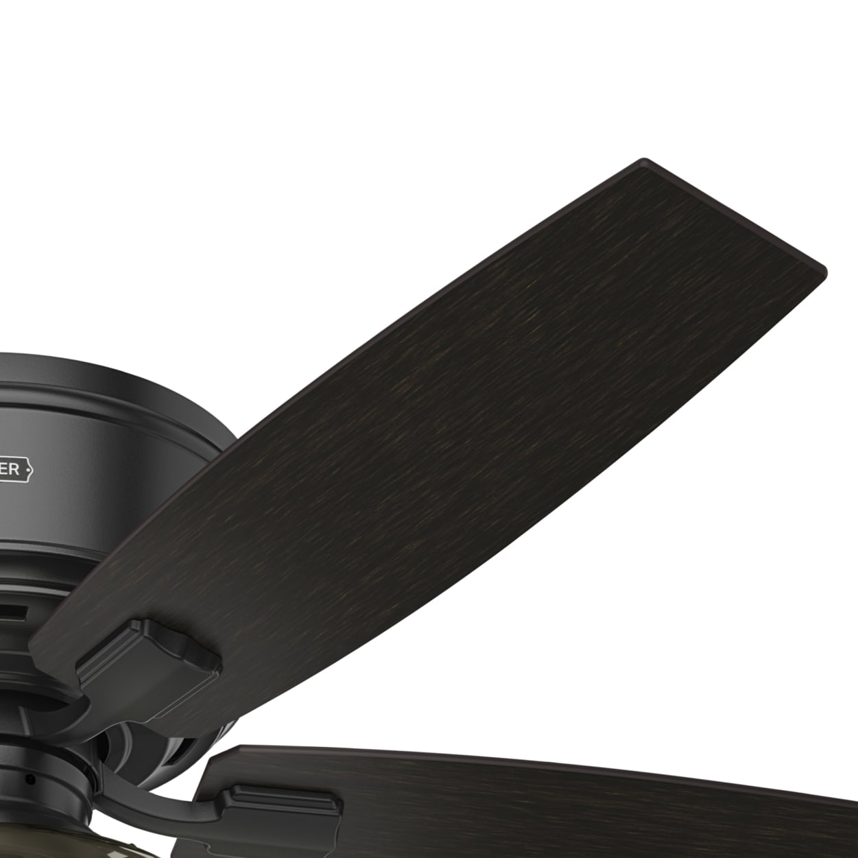 Hunter 52 Inch Bennett Matte Black Low Profile Ceiling Fan with Light Kit - Energy Efficient Indoor Cooling for Living Room, Bedroom, or Office