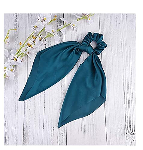 VSAKSH Satin Hair Scarf & Scrunchy Elastic Hair Ties Set - Soft Ponytail Holders for Women, 2-Pack (Random Colors) - Perfect for Workouts, Yoga, and Everyday Styling