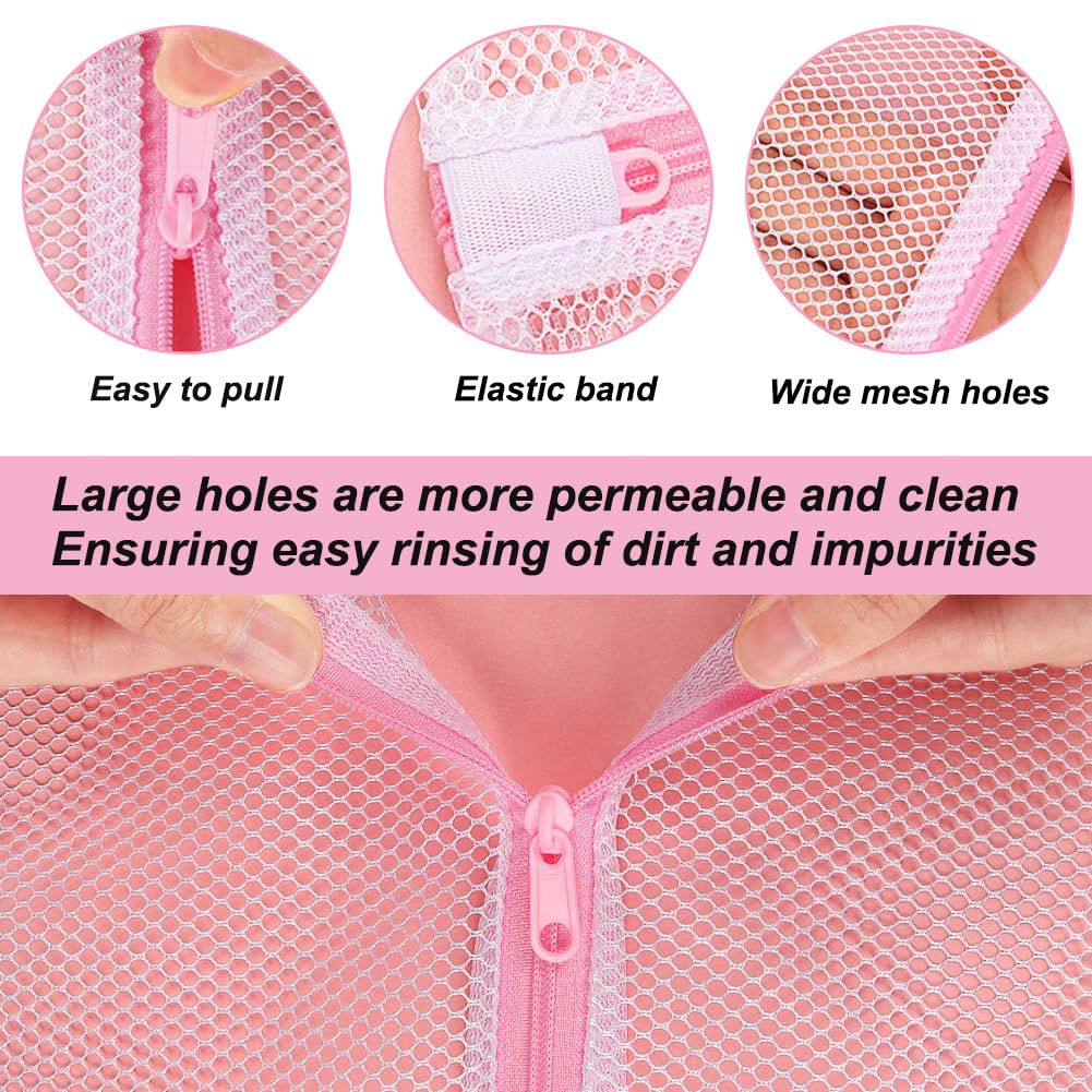 Vivifying Mesh Laundry Bags 4-Pack - Durable Zippered Washing Machine Bags for Delicates, Lingerie, Socks, Shoes & Stuffed Animals - Perfect for Travel, Gym & Baby Clothes Care