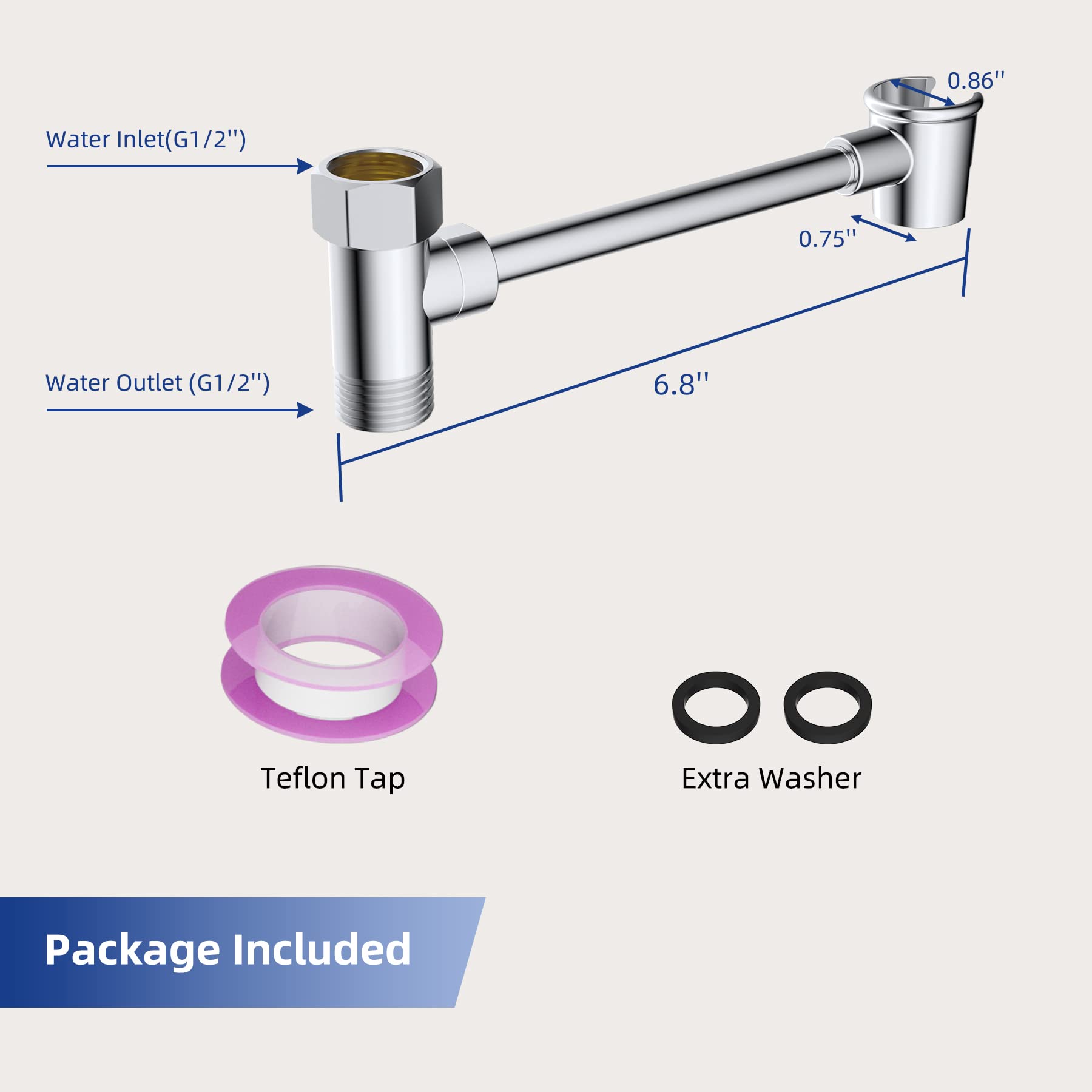 Premium All Metal Shower Head Holder - Solid Brass Adjustable Bracket for Handheld Shower Wand - Chrome Finish Shower Arm Mount - Perfect for Bathroom Renovation & Spa-Like Shower Experience
