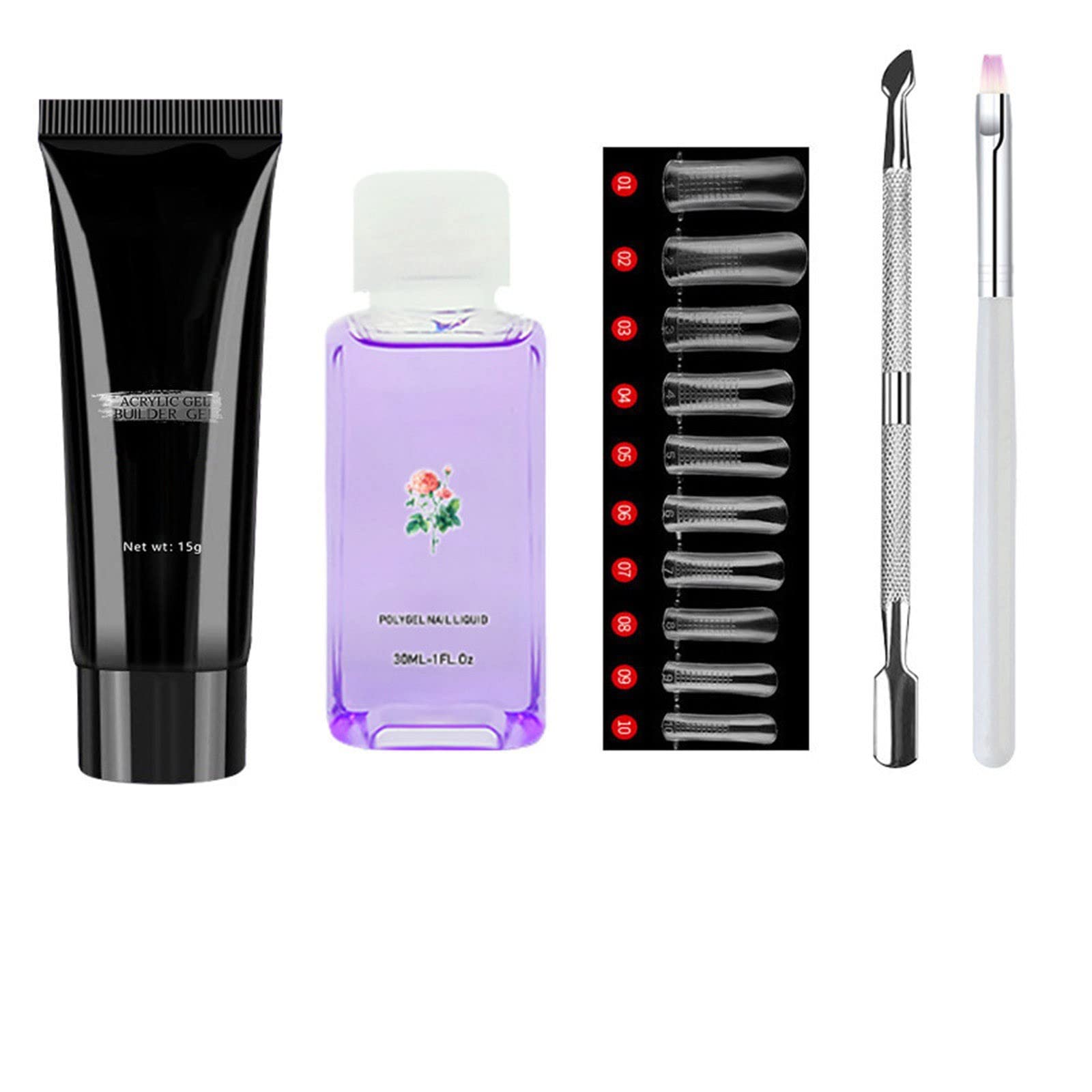 Professional Acrylic Nail Kit with Gel Nail Generator & Nail Stickers - 30ml Quick Nail Extension Set for Nail Technicians & DIY Manicures - Perfect for Salon, Home Use & Nail Art Enthusiasts (Size S, One Size)