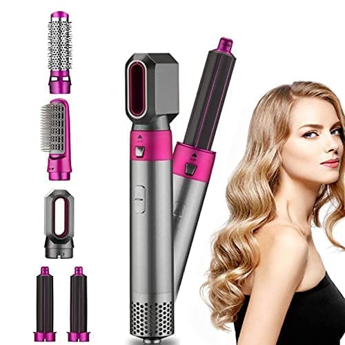 5-in-1 Multifunctional Hot Air Styler Hair Dryer Comb | Curling, Straightening, Drying & Scalp Massage Tool for Curly Hair | 10-Year Warranty | Perfect for Home Use, Salon Styling & Travel Hair Care