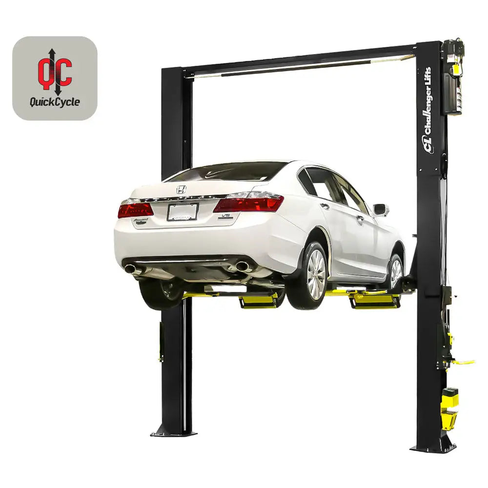 Challenger CL10A XP9 QC 9K 2 Post Car Lift with Drive-On Express Pad - Heavy Duty Auto Shop & Garage Equipment for Quick Vehicle Service & Maintenance