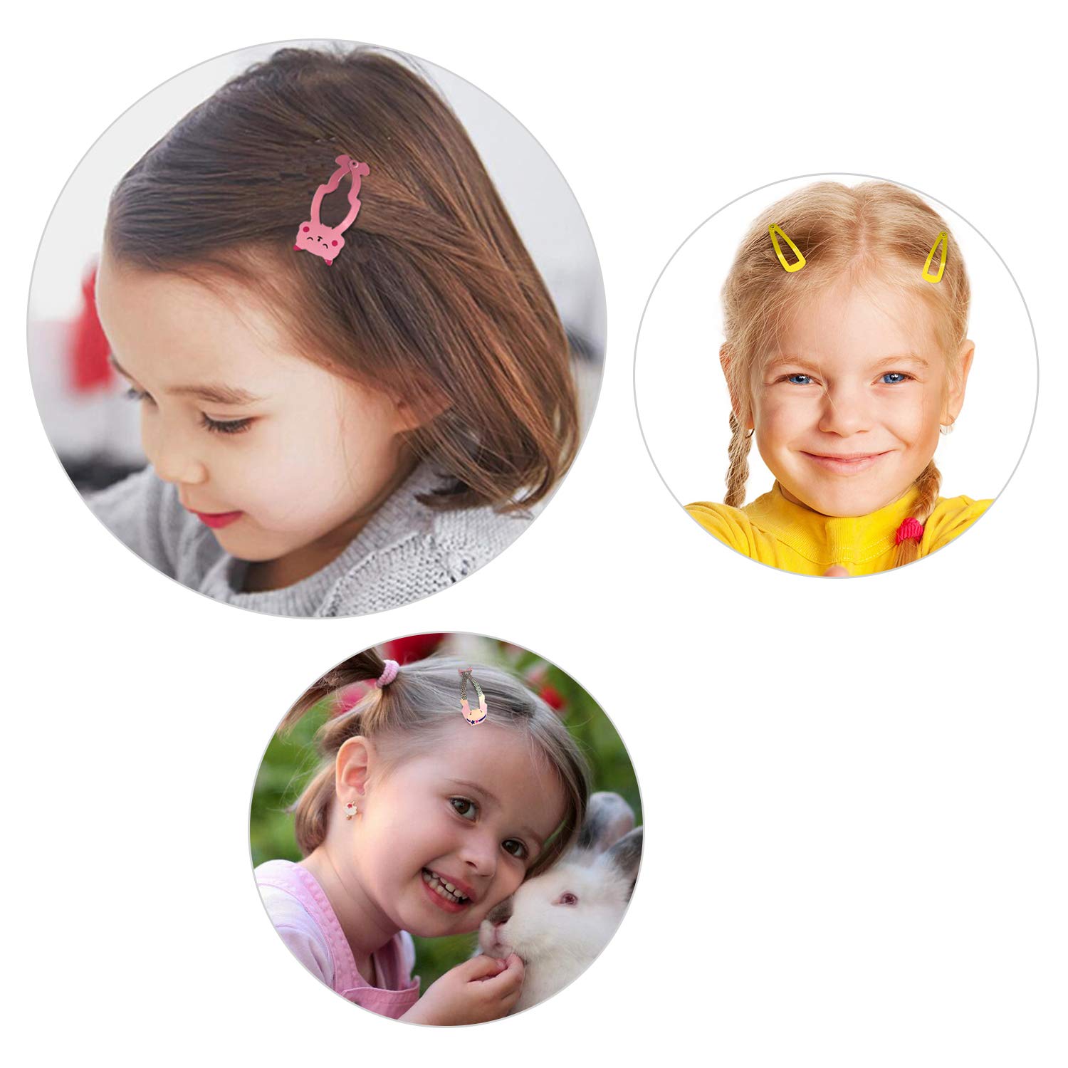 60 Pcs Non-Slip Metal Snap Hair Clips for Girls - Cute Candy Color Barrettes with Solid, Flower & Animal Designs (Ideal for Kids, Teens & Women) | Perfect for School, Parties & Daily Hair Styling