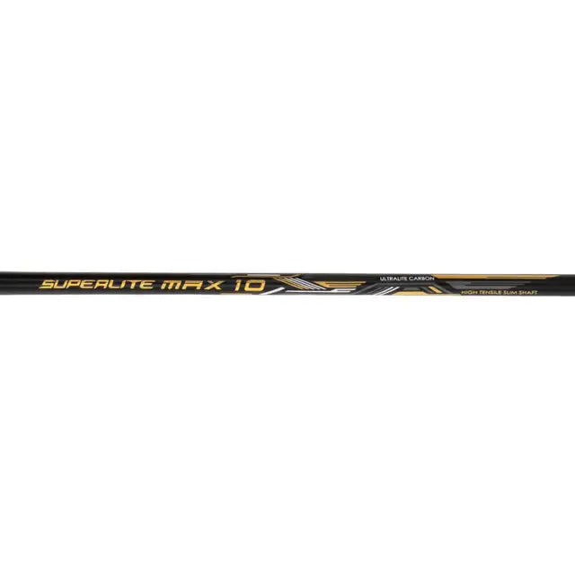 Li Ning G Force Superlite Max 10 Badminton Racket - Prestrung with High Tension, Lightweight Carbon Fiber Shaft (Black/Gold/White) | Professional Tournament Grade | Perfect for Competitive Play & Training Sessions