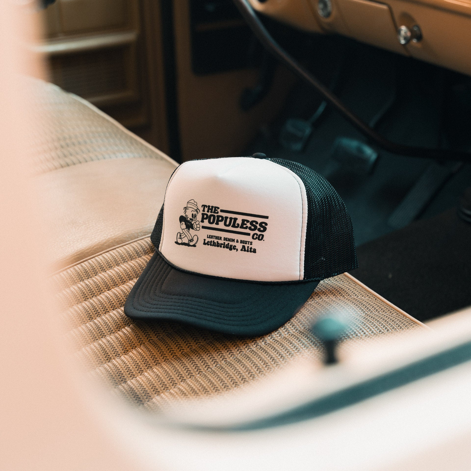 Roy Boy Trucker Hat - Classic White & Black Adjustable Snapback Cap for Men & Women | Perfect for Outdoor Activities, Sports, and Casual Wear