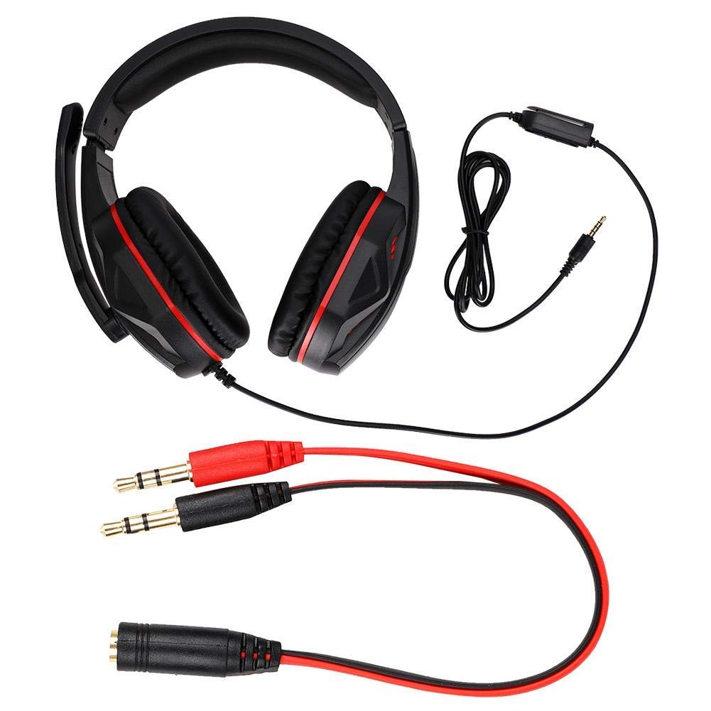 Professional Wired Gaming Headset with Mic - 3.5mm & USB Stereo Headphones for PS4, Xbox One, PC, Mobile & Nintendo Switch | Adjustable Noise Cancelling Earphones for Competitive Gaming, Streaming & Online Meetings