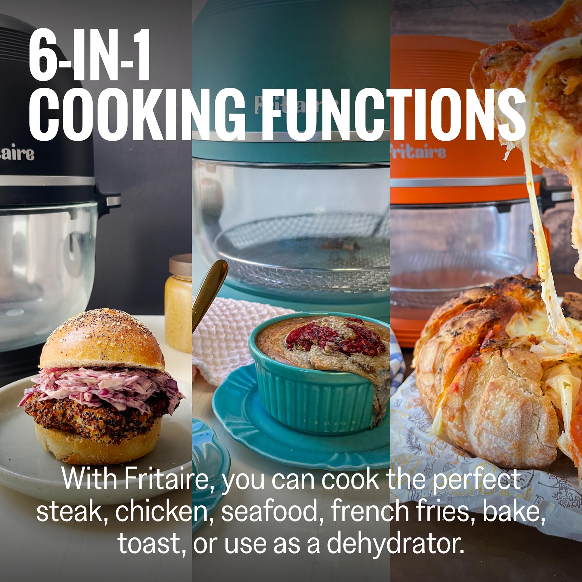 Healthy 5 Quart Glass Air Fryer - Non-Toxic, BPA-Free & Teflon-Free, 6-in-1 Functions (Rotisserie, Roast, Bake), 400°F Vortex Technology for Even Cooking, Self-Cleaning with 360° Visibility - Perfect for Family Meals, Quick Snacks & Healthy Cooking