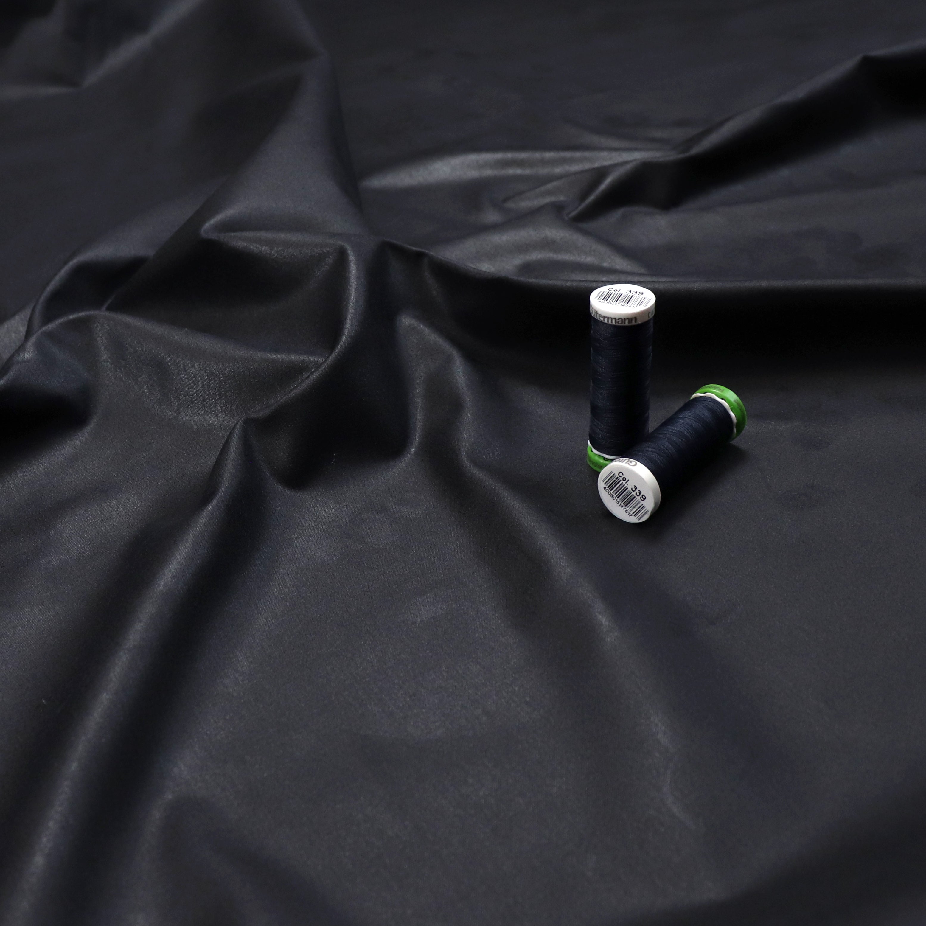 Premium Deadstock Waxed Cotton Fabric - Navy Blue for Durable Outdoor Jackets, Bags & Accessories | Water-Resistant & Eco-Friendly Material for DIY Sewing Projects