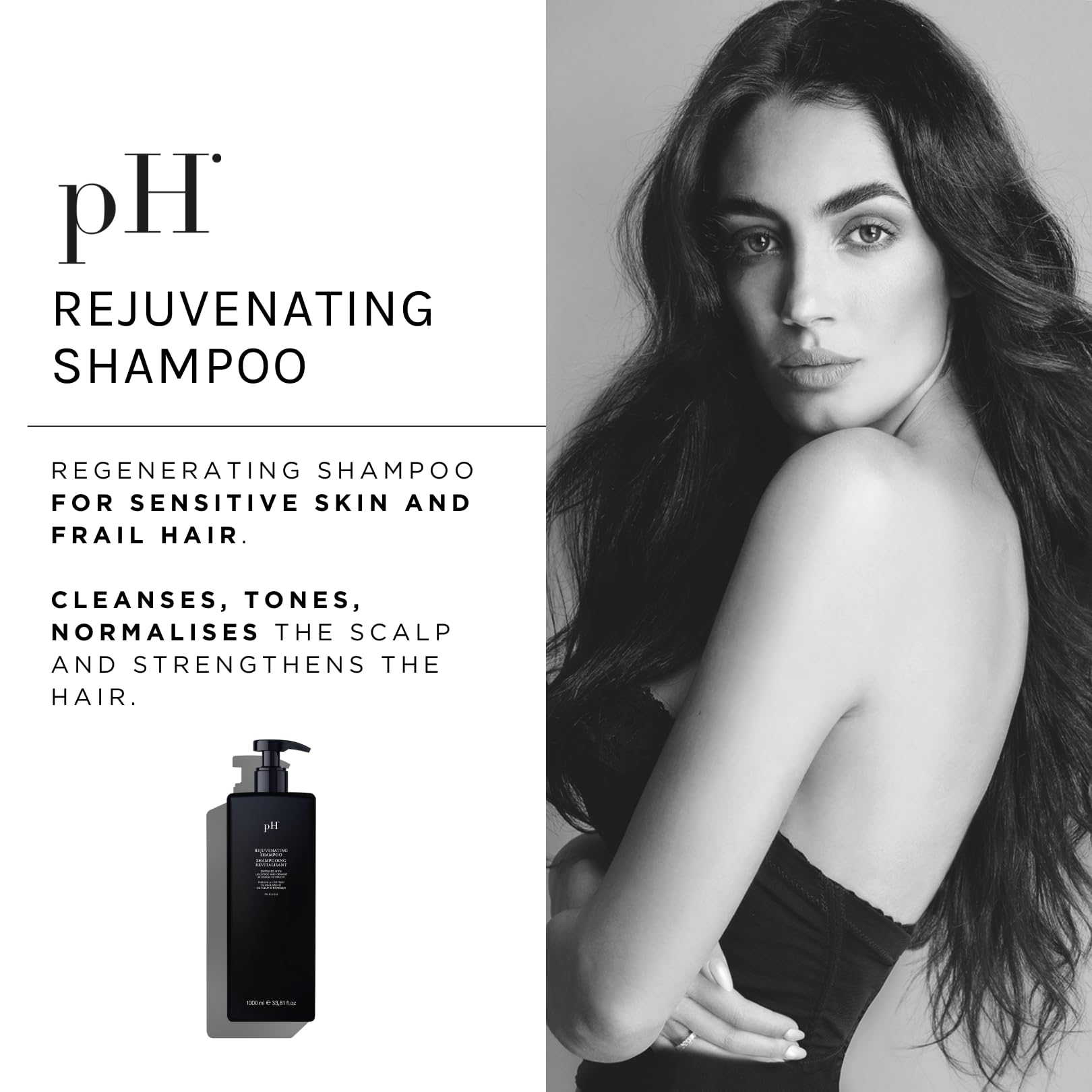 Ph Labs Rejuvenating Shampoo for Thinning Hair & Hair Loss - Hydrating & Repairing Damaged Hair - 33.8 Fl Oz Volumizing Shampoo for Healthier, Softer Hair - Perfect for Daily Use & Post-Treatment Hair Care