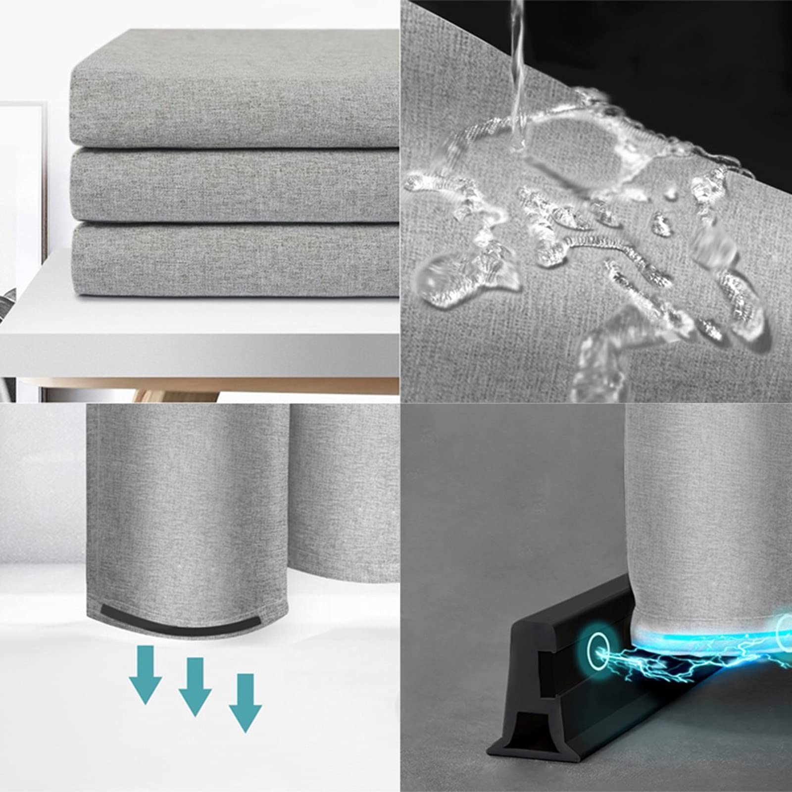 U-Shaped Extendable No-Drill Shower Curtain Rod Set with Waterproof Liner - Stainless Steel Tension Curved Shower Rail for Bathroom (Perfect for Small Spaces & Corner Showers)