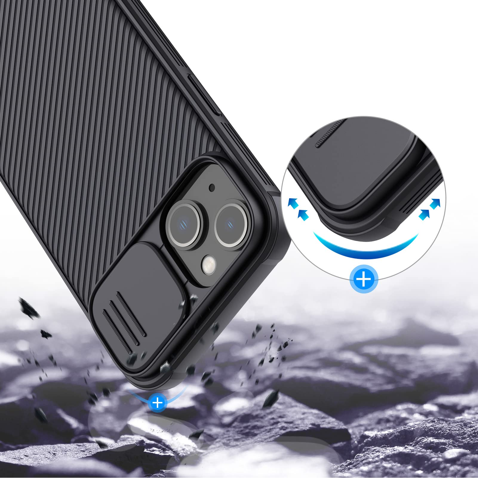 Nillkin MagSafe Compatible iPhone 14 Plus Case (6.7 inch) - CamShield Pro Magnetic Cover with Sliding Camera Protector & Wireless Charging Support - Black | Perfect for Daily Protection & Travel Use