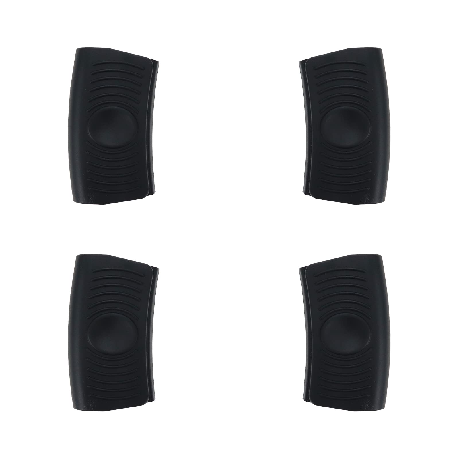 Sscon 2-Pairs Heat Resistant Silicone Pot Handles - Non-Slip Hot Handle Grips for Cast Iron Pans, Skillets & Cookware (Black) - Perfect for Cooking, Baking & Kitchen Safety