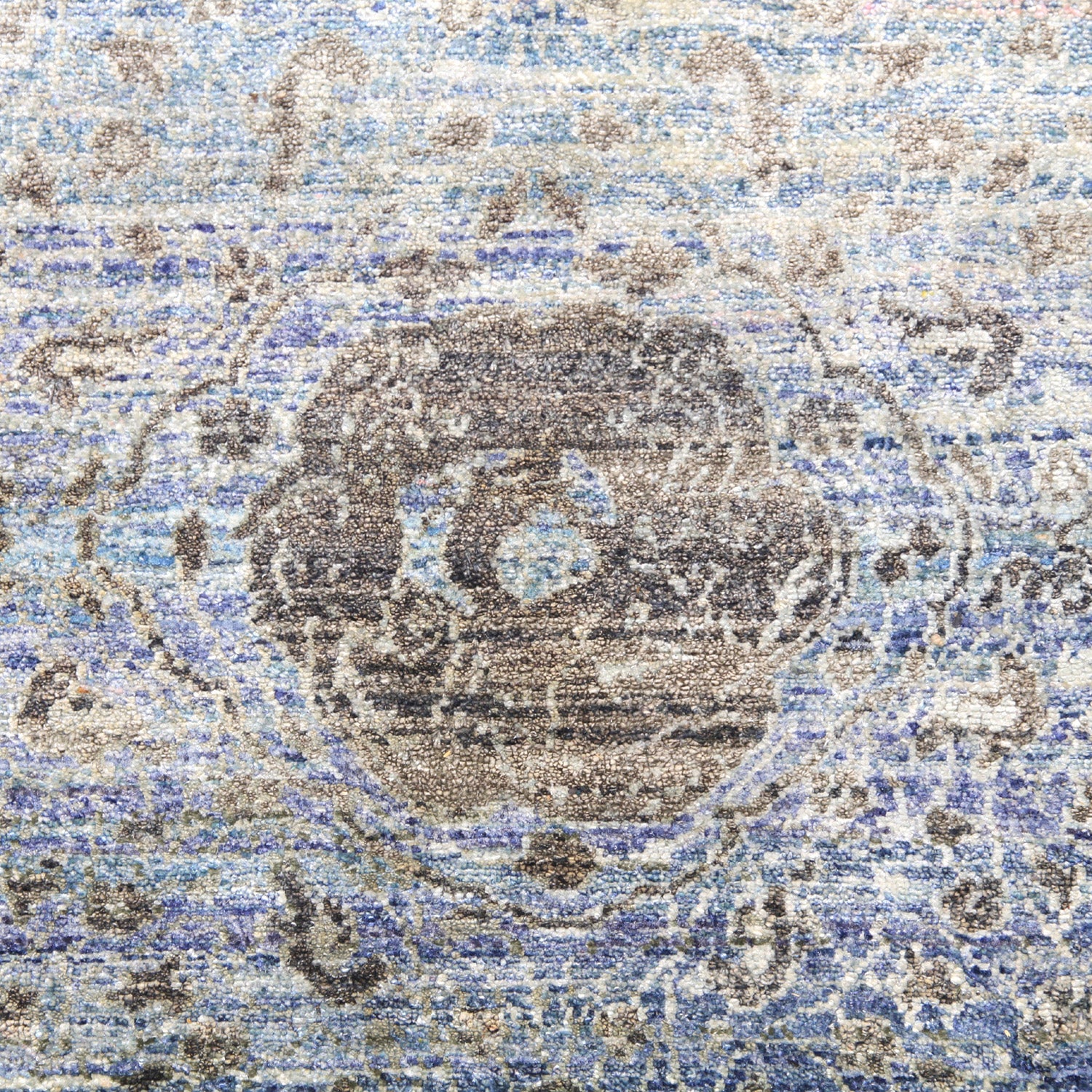 Blue Alchemy Transitional Silk Rug 8'8 x 11'4 - Luxurious Handmade Persian Style Area Rug for Living Room, Bedroom & Dining Room Decor