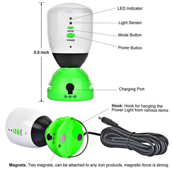 Nature's Generator Power Light - Portable Solar Generator for Camping, Emergencies & Off-Grid Power - Reliable Backup Energy Solution for Home & Outdoor Use