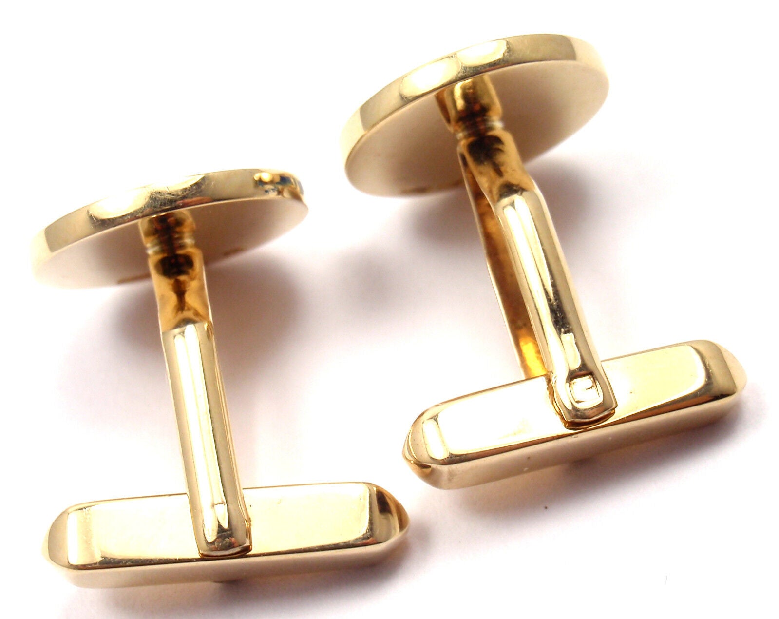 Authentic Bulgari Bvlgari 18k Yellow Gold Black Onyx Cufflinks for Men - Luxury Dress Shirt Accessories for Weddings & Formal Events