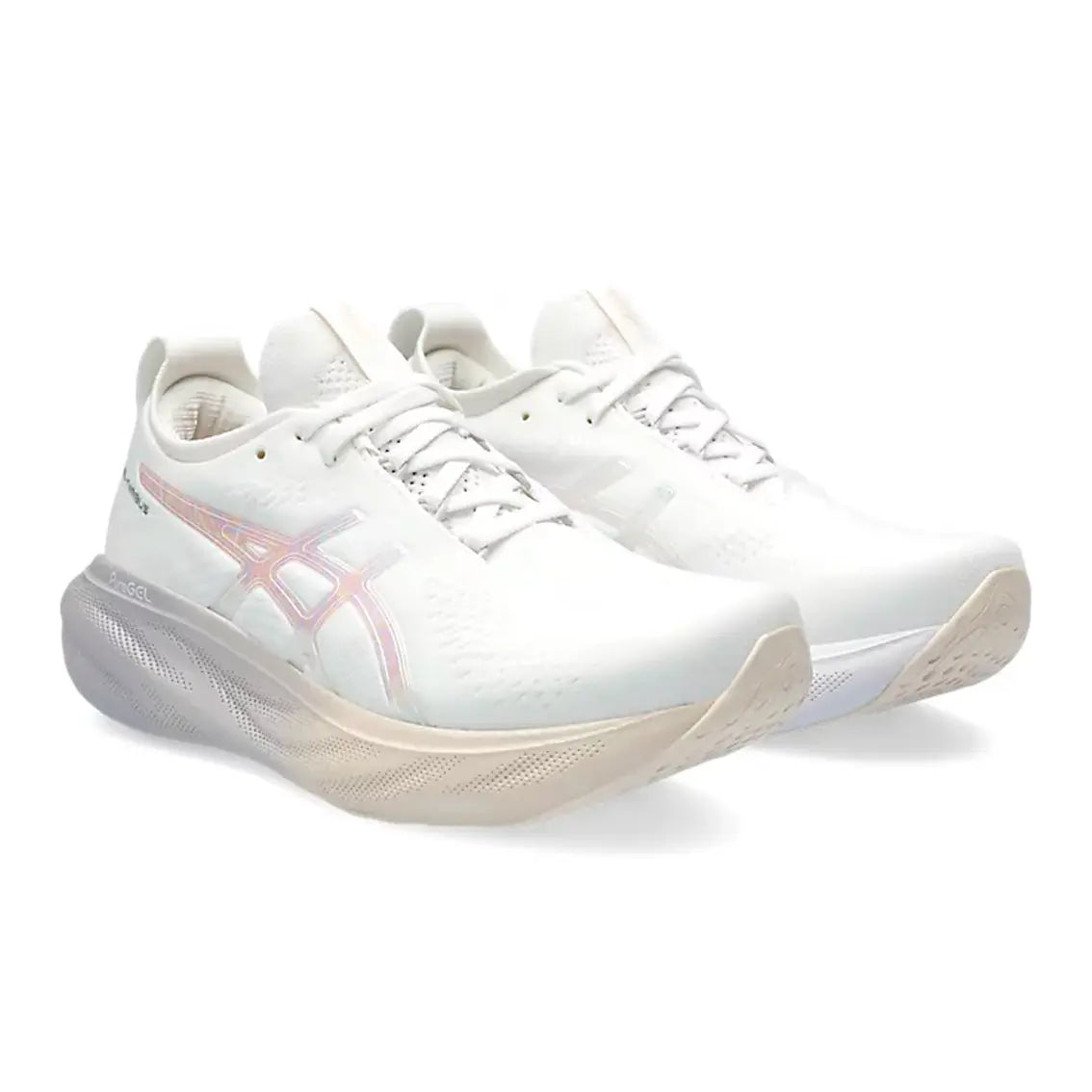 ASICS GEL-Nimbus 25 Women's Running Shoes - White/Rose Dust - Anniversary Edition | Lightweight Cushioned Sneakers for Road Running, Jogging & Gym Workouts