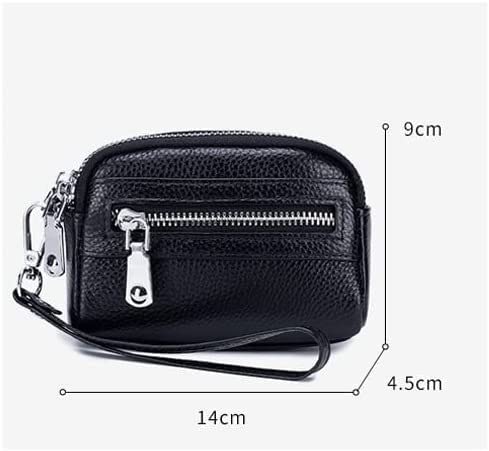Women's Small PU Leather Wallet with Double Zipper - Slim Credit Card Holder & Coin Purse for Ladies and Girls (14x9x4.5cm) - Perfect for Everyday Use, Travel, and Gift Giving