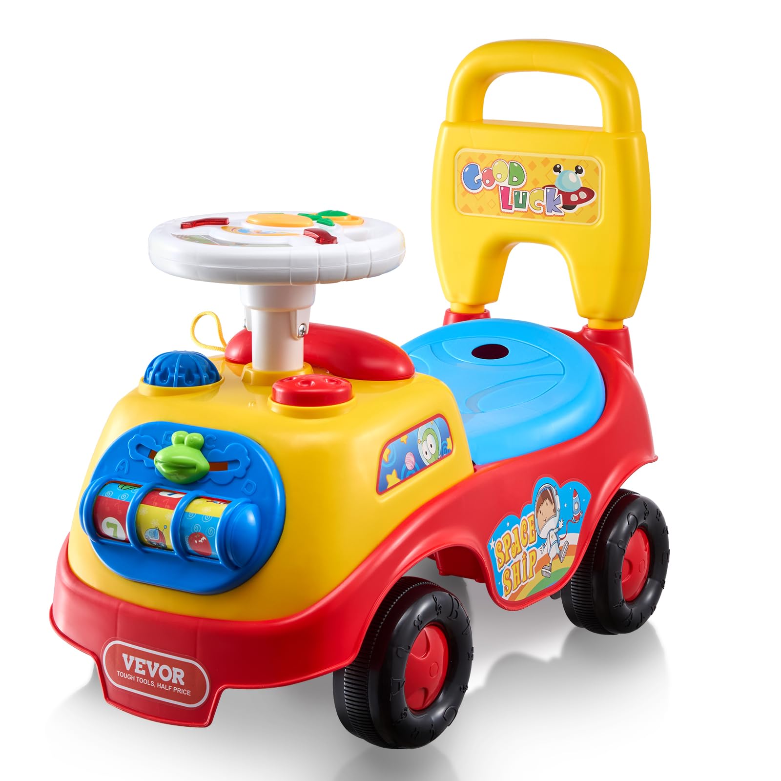 VEVOR Toddler Ride On Push Car for Kids 19+ Months - Sit to Stand Ride Racer Toy with Music, Steering Wheel, Horn & Under Seat Storage - Perfect for Indoor & Outdoor Play - Gift for Boys & Girls