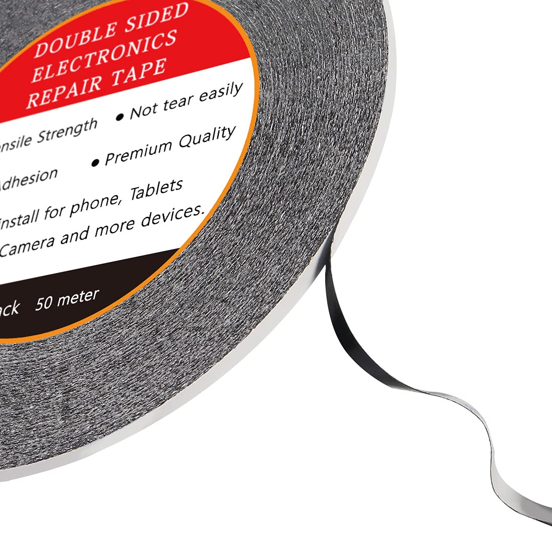 2-Pack Double Sided Heavy Duty Adhesive Tape - 3mm x 50m Strong Bonding Tape for Phone, Tablet, Laptop & Camera Repair - Includes 1 Precision Tweezers (Black) | DIY Fixes, Home Repairs & Electronics Maintenance