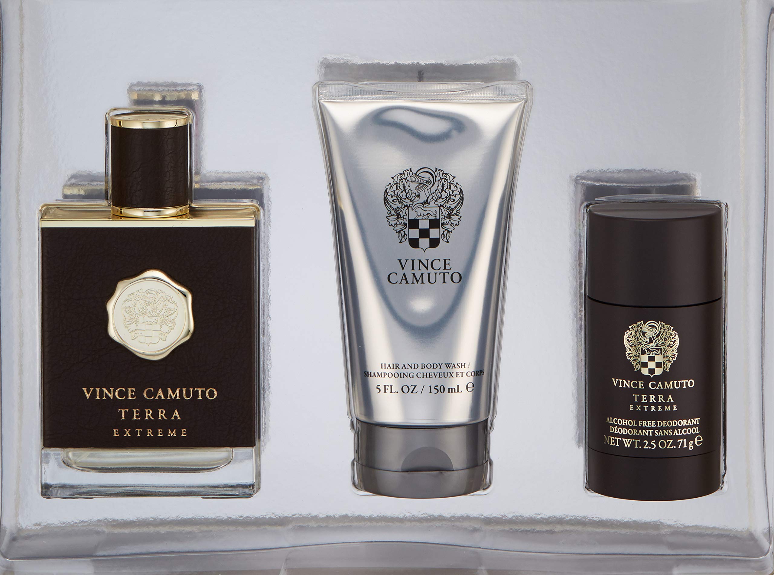 Vince Camuto Terra Extreme 3-Piece Cologne Gift Set for Men - 3.4 fl oz Eau de Toilette Spray - Perfect for Holidays, Birthdays & Special Occasions