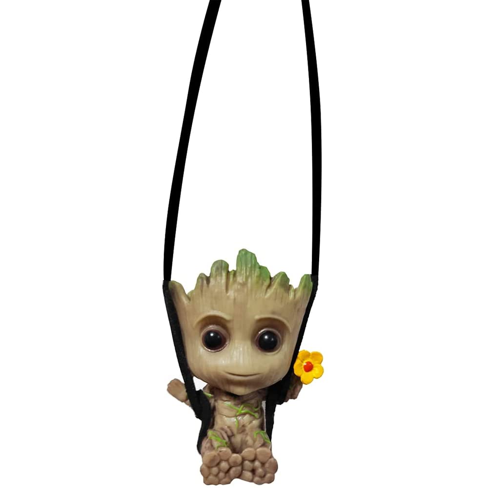 Funny Smiling Little Tree Man Car Hanging Accessory - Cute Mirror Charm Pendant for Car Decor - Perfect for Road Trips & Daily Commutes