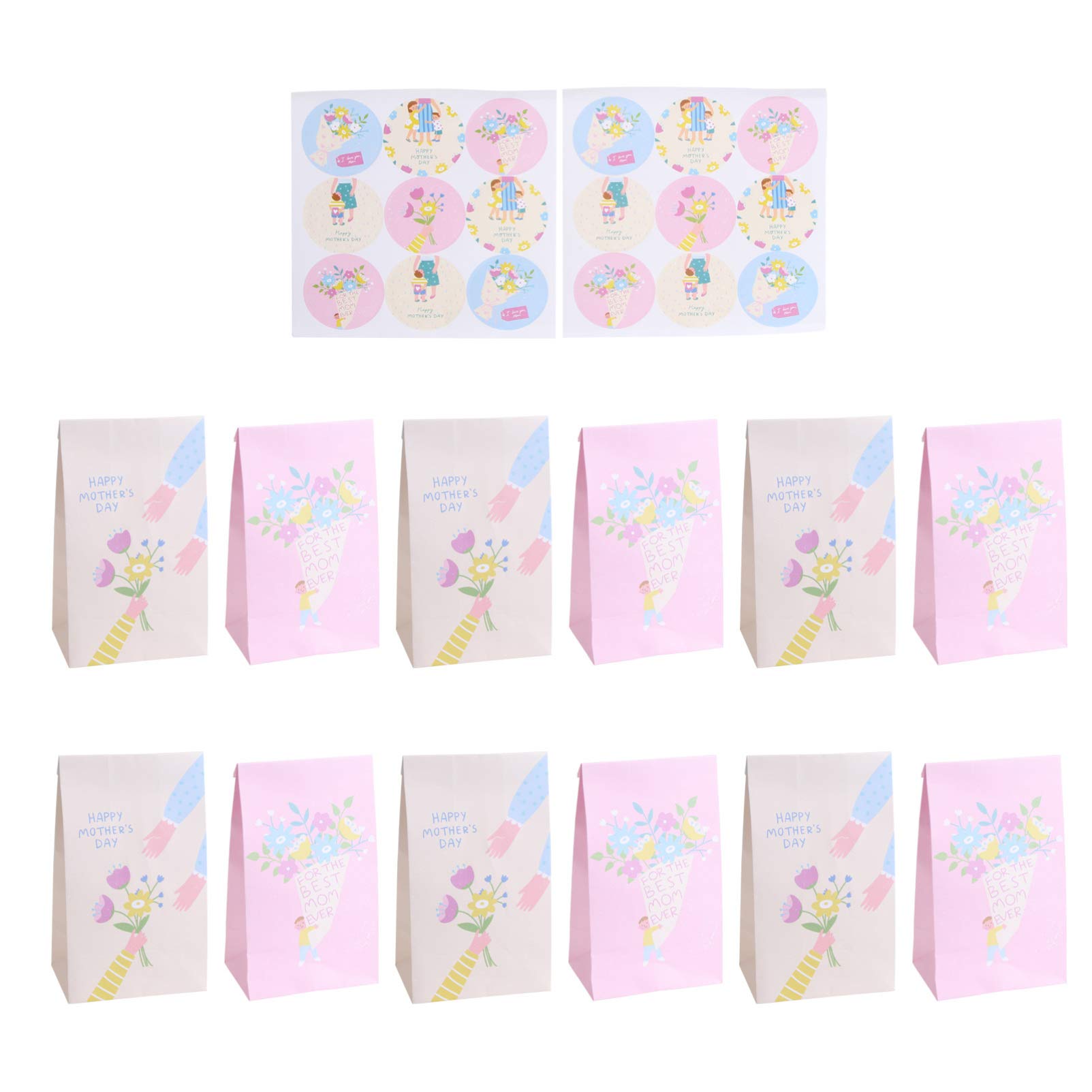 IMIKEYA 30pcs Colorful Mothers Day Gift Bags - Wrapping Bags for Baking Cookies, Party Favors & Gift Packaging - Perfect for Mother's Day, Birthdays & Special Occasions