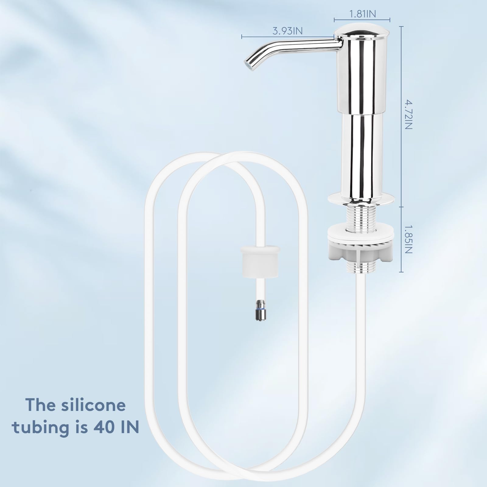 Upgraded Kitchen Sink Soap Dispenser Pump with 40IN Extension Tube - Heightened Design for Smooth Discharge | Built-in Soap Dispenser for Modern Kitchens | Perfect for Countertop & Under Sink Installation