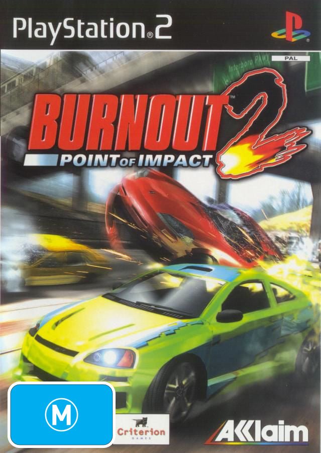 Burnout 2: Point of Impact - PS2 Game for Playstation 2 (PAL Version) - High-Speed Racing Action for Retro Gaming Enthusiasts