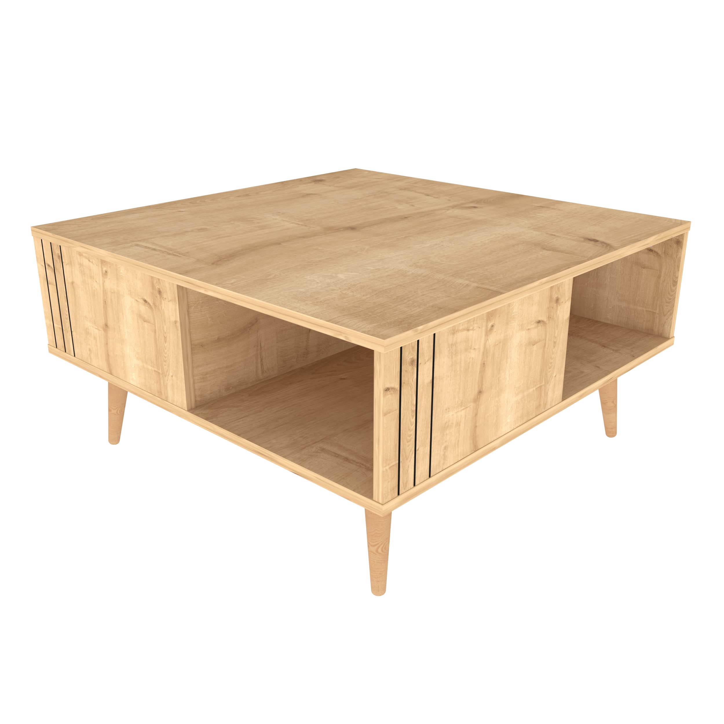 Decorotika Ronas Modern Oak Coffee Table - Stylish Cocktail Table for Living Room, Lounge & Office - Perfect for Coffee, Books & Decor
