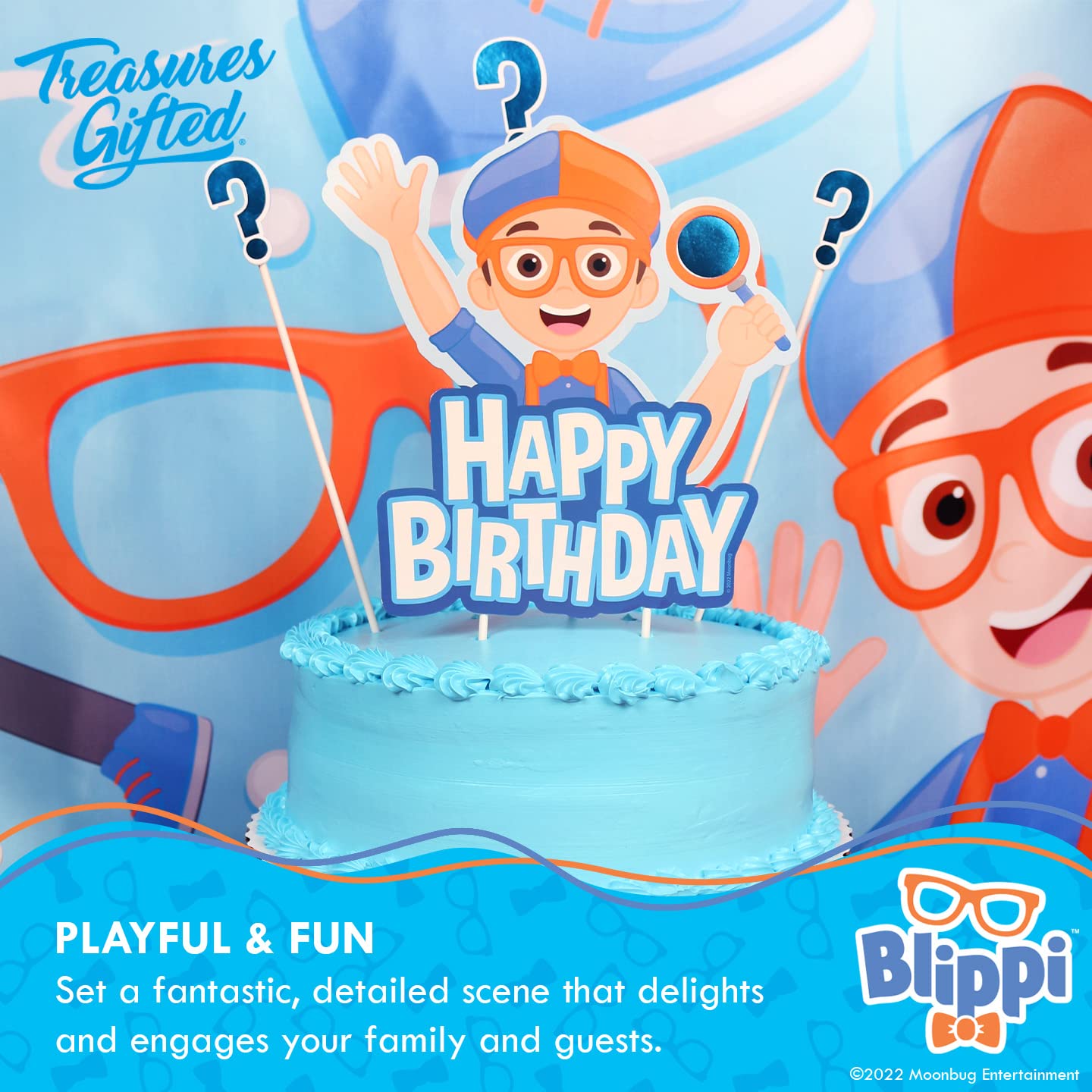 Blippi Cake Topper - Officially Licensed Blippi Birthday Cake Decorations - Blippi Party Supplies for Kids Birthday Cakes - Perfect for Blippi Themed Birthday Parties and Celebrations