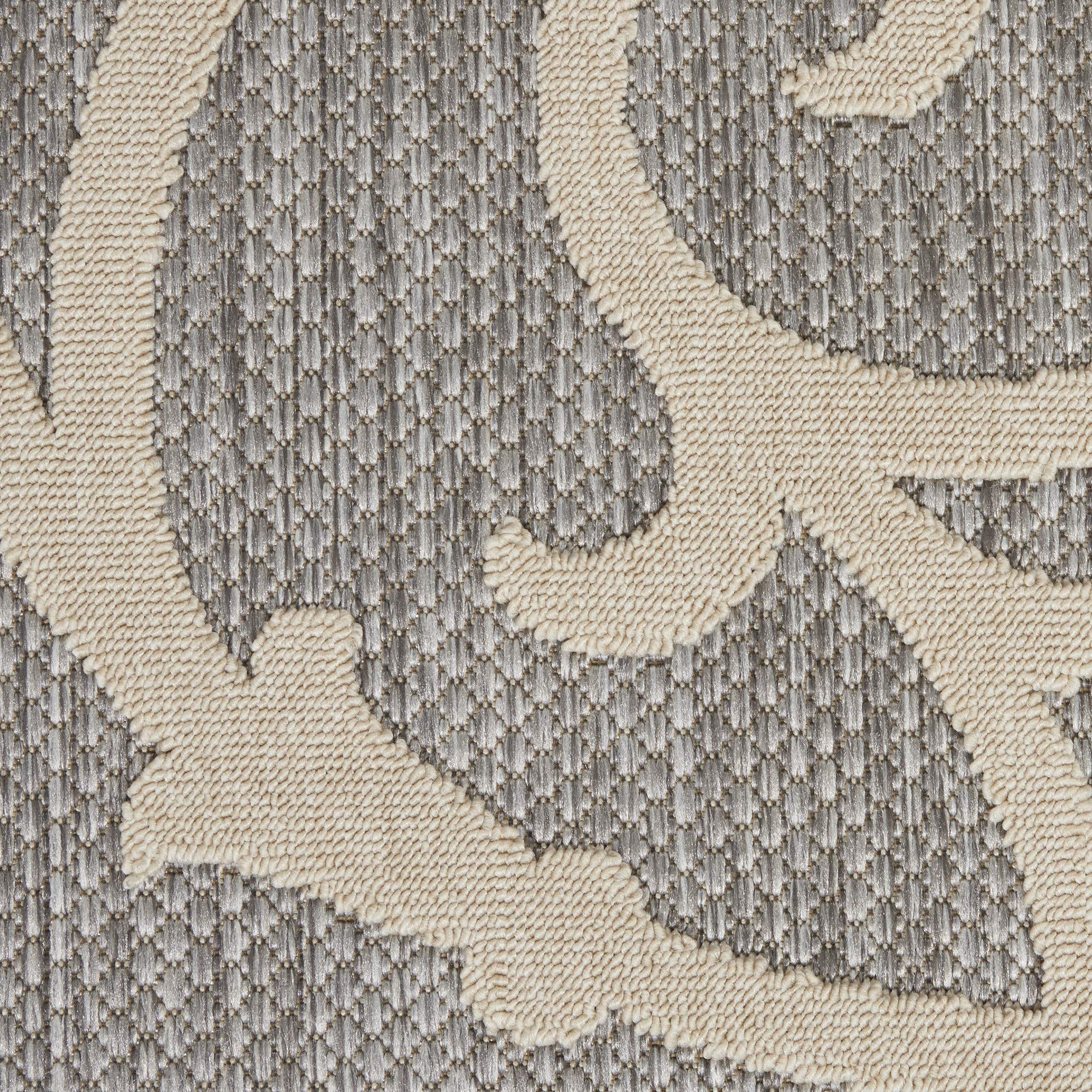 Nourison Palamos Indoor/Outdoor 6' x 9' Area Rug - Soft Grey, Easy to Clean, Non-Shedding | Perfect for Bedroom, Living Room, Dining Room, Backyard, Deck & Patio (6x9) - Adds Comfort & Style to Any Space