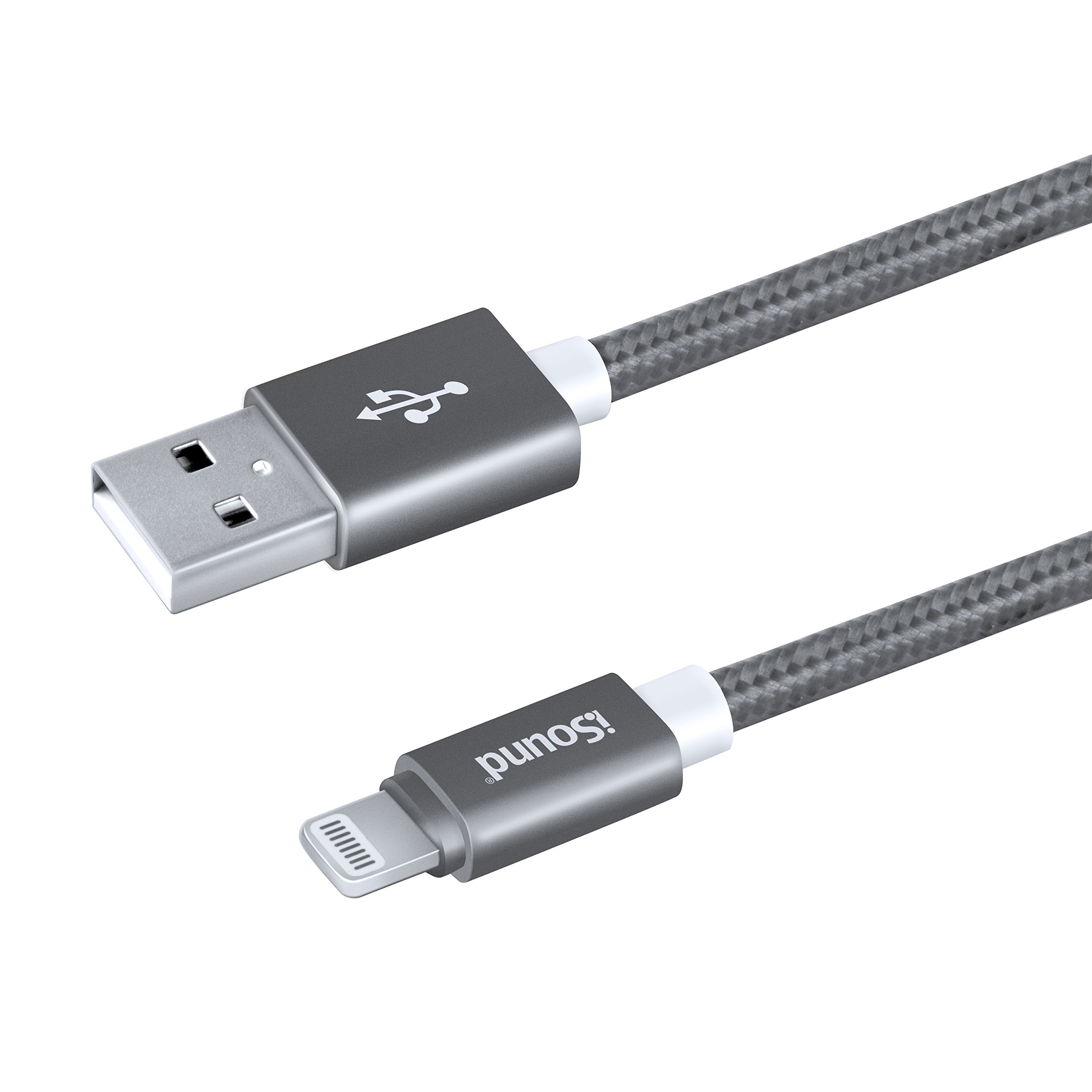 Apple Certified iSound 10ft Lightning Cable - Fast Charging & Sync Braided Cable for iPhone iPad (Silver) | Durable Long Charger Cord for Home, Office & Travel (ISOUND-5934)