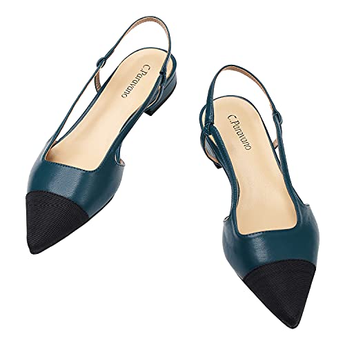 C.Paravano Women's Slingback Pumps - Comfortable Designer Heels for Work, Party & Wedding | Elegant Slingback Sandals & Dress Shoes for Women | Perfect for Office, Cocktail Events & Special Occasions