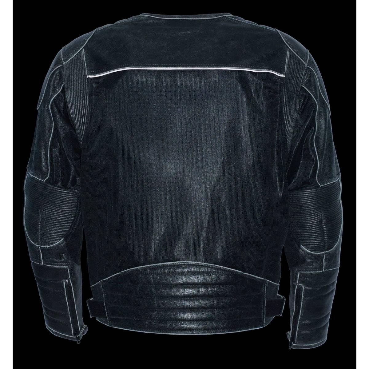 Milwaukee Performance Men's Mesh & Leather Scooter Jacket - Lightweight, Breathable & Durable for Motorcycle Riding, Outdoor Sports & Urban Commuting