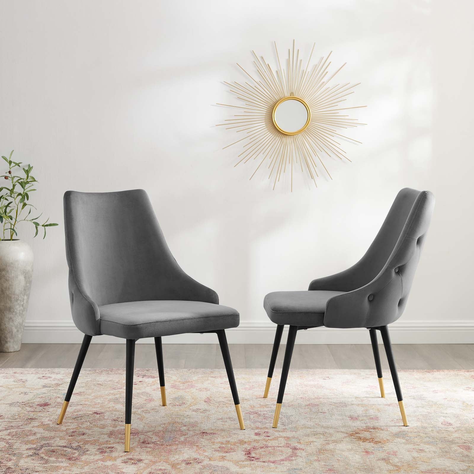 Luxury Velvet Dining Chairs Set of 2 - Modern Upholstered Side Chairs for Kitchen, Dining Room & Home Decor - Comfortable & Stylish Seating Solution