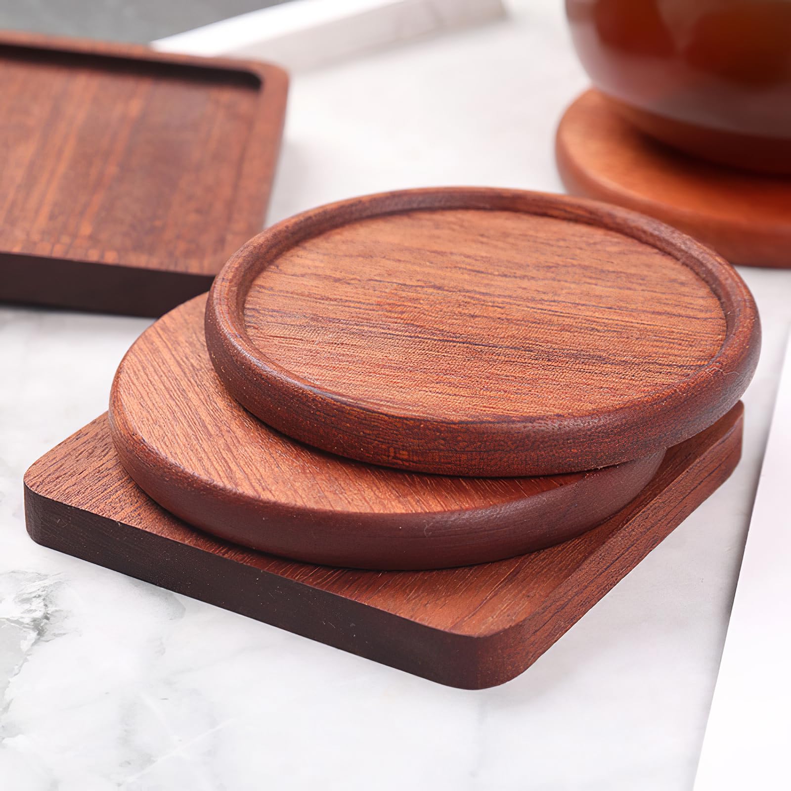 Custom Wooden Coasters Set - Personalized Wedding & Anniversary Gifts for Couples - Bar & Home Decor
