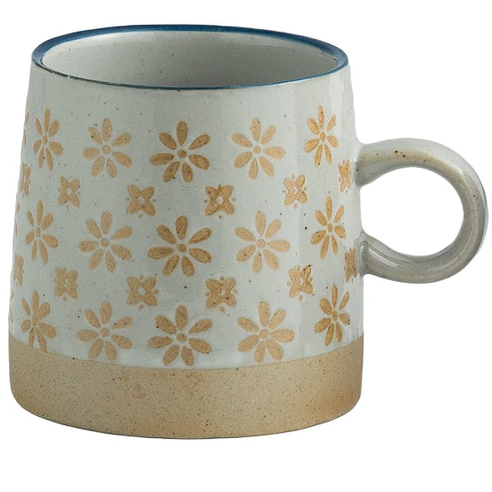 Vintage Ceramic Coffee Mug - Retro Style Tea Cup for Garden, Breakfast & Milk - Perfect for Home, Office & Outdoor Use