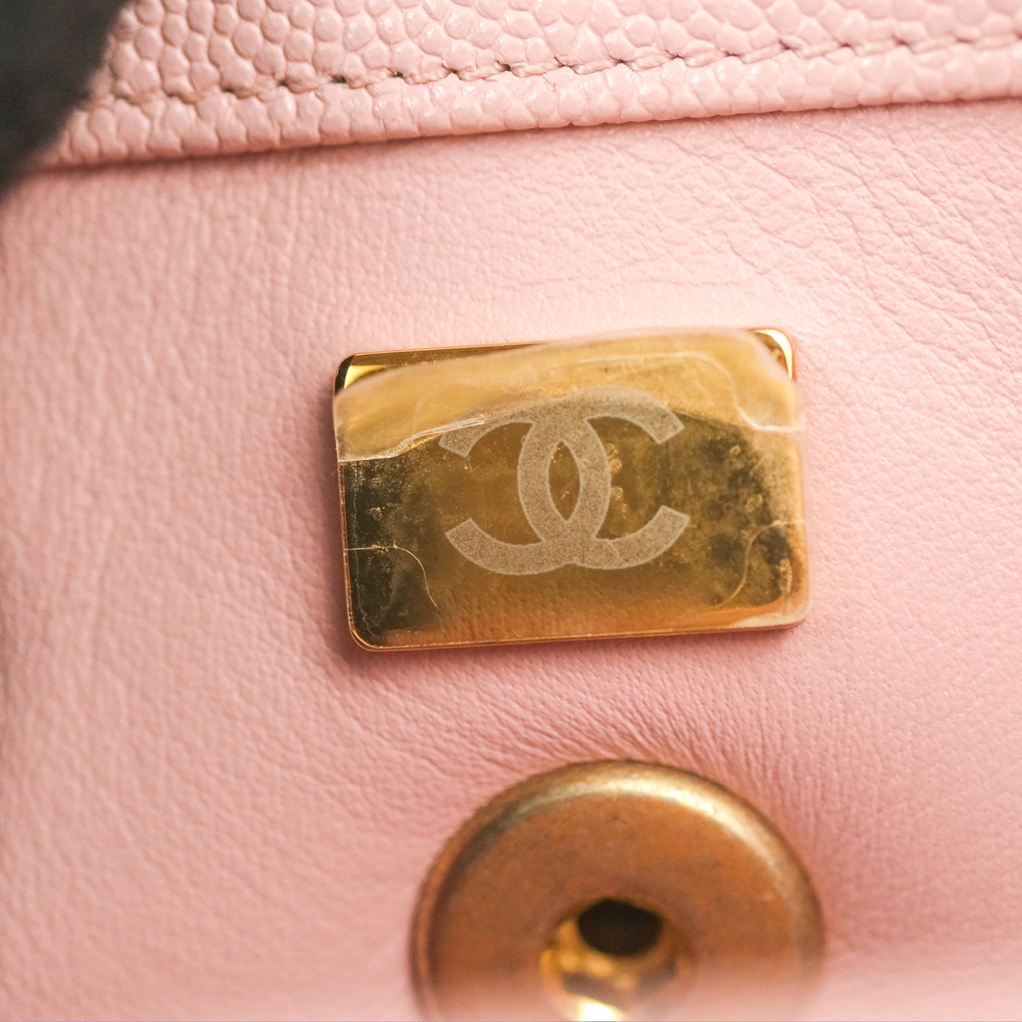 Chanel Carry Me Top Handle Flap Bag in Pink Caviar Leather with Aged Gold Hardware 23S Collection - Perfect for Date Nights, Parties & Special Occasions