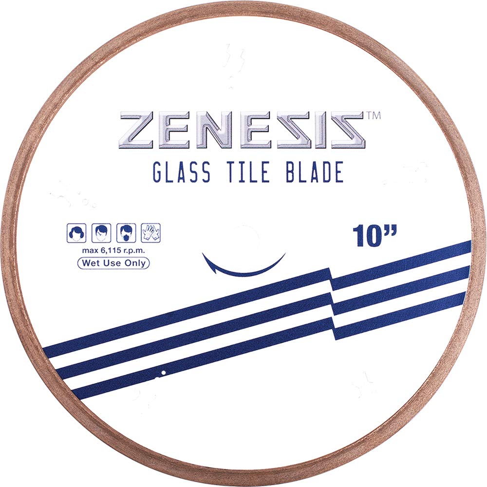 10-Inch Continuous Glass Tile Blade - Fast, Smooth, Chip-Free Cutting for Glass Tile, Glass Block, Soft Brittle Marble & Hard Porcelain - Perfect for DIY Projects, Home Renovations, and Professional Tile Installations