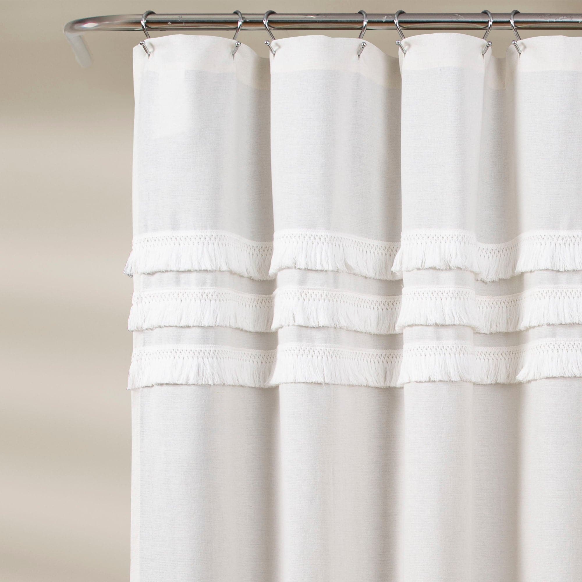 Stylish Ciel Tassel Shower Curtain - Elegant Bathroom Decor with Fringe Details | Perfect for Modern, Boho & Farmhouse Bathrooms