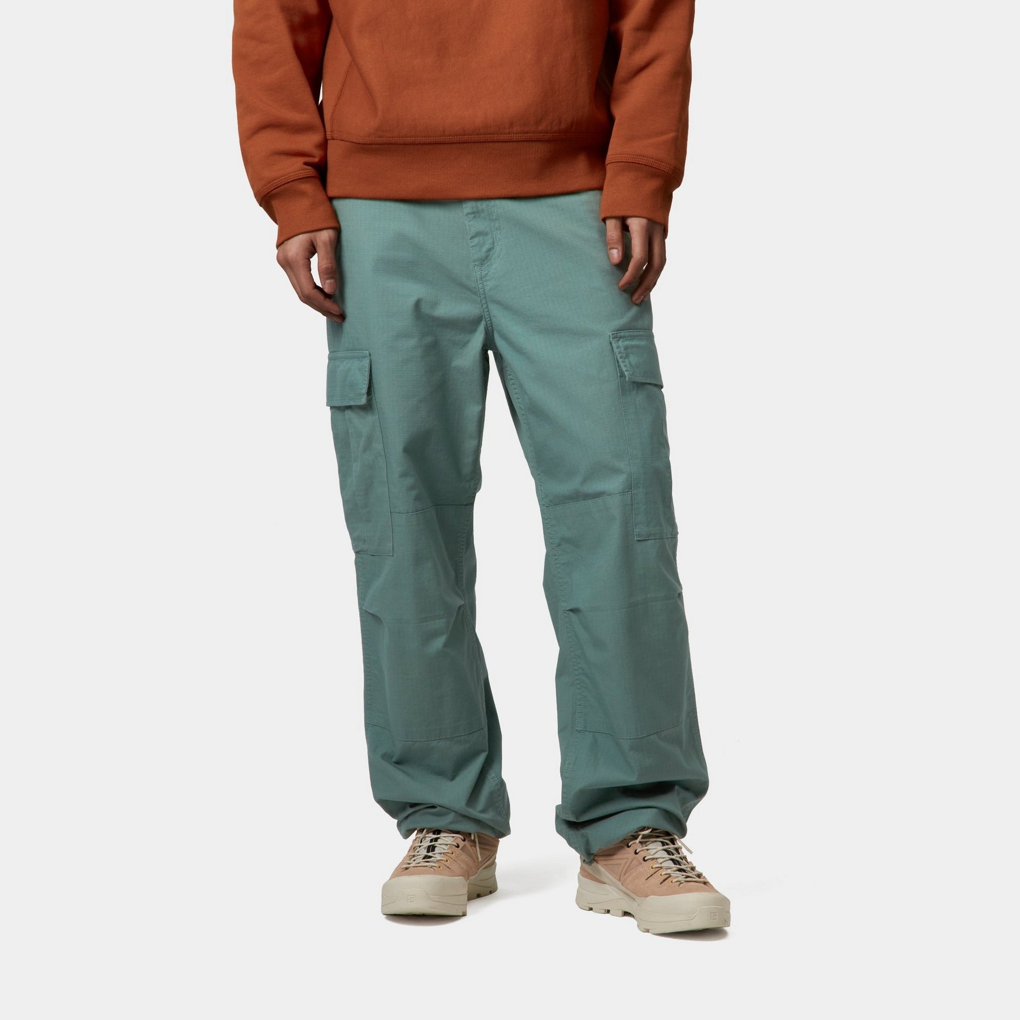Men's Regular Fit Cargo Pants in Silver Pine - Durable Workwear for Outdoor Activities, Hiking & Casual Wear