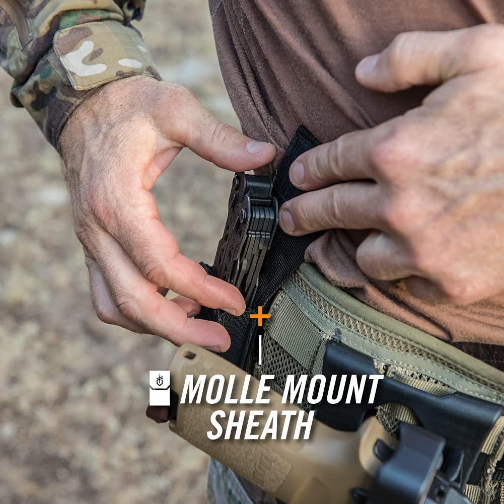 Gerber Gear Truss 17-in-1 Multi-Tool with Needle Nose Pliers, Pocket Knife, Screwdrivers & Bottle Opener - Compact EDC Tool for Camping, Hiking, Fishing & Survival - Perfect Gift for Men & Outdoor Enthusiasts - Includes Molle-Compatible Black Sheath