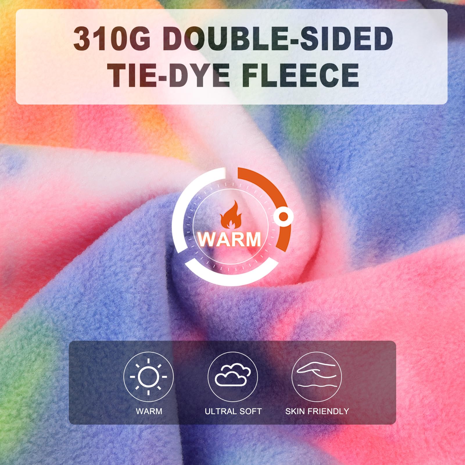 Tie Dye Dog Hoodie for Medium Dogs - Warm Fleece Sweater with Pocket for Cold Weather - Pink & Blue Winter Coat for Male & Female Pets - Perfect for Outdoor Walks & Indoor Comfort