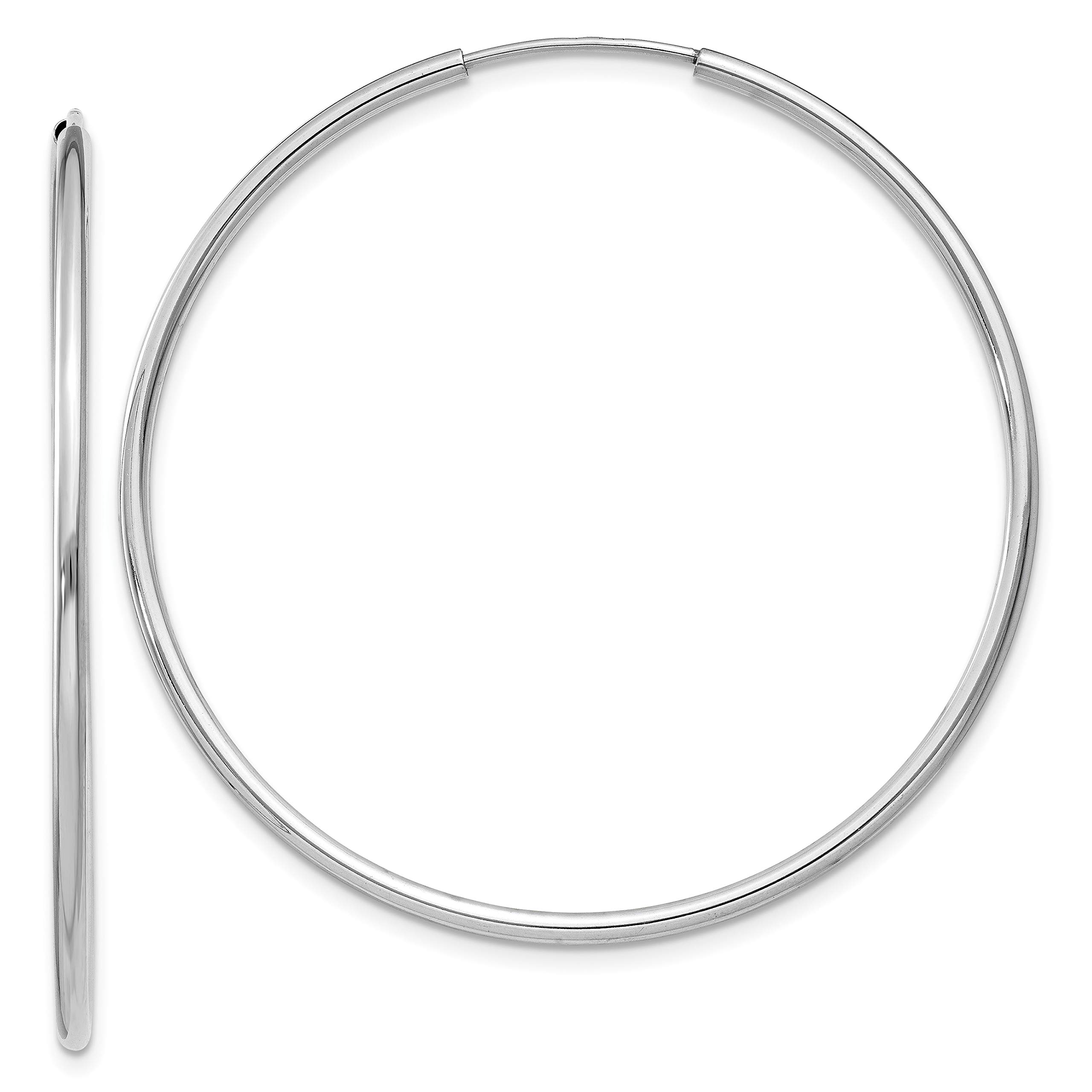 1.5mm Endless Hoop Earrings in Genuine 14K White Gold - Perfect for Everyday Wear, Gifts & Special Occasions