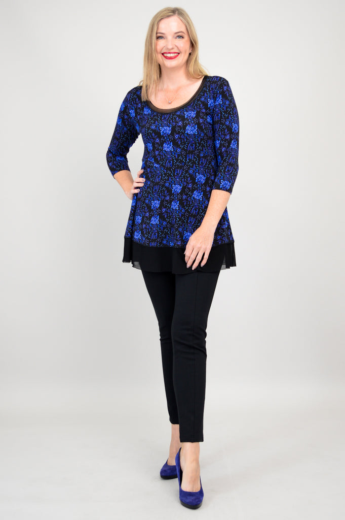 Flora Top - Rosemary & Bamboo Print Women's Blouse | Final Sale | Perfect for Casual Outings, Office Wear & Summer Fashion