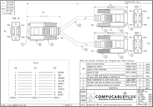 RS 232 Serial Cable Splitter Y Cable - Shielded DB9 Male to Dual DB9 Female Adapter for Computer, POS & Industrial Equipment Connectivity