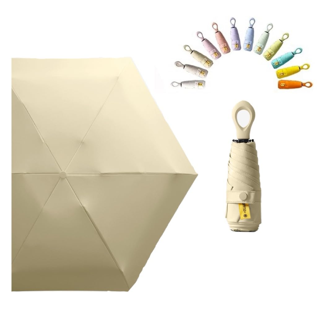 Mini Compact Travel Umbrella for Women - Waterproof Small Purse Umbrella for Light Rain - Perfect for Handbags, Backpacks & Everyday Carry (Ideal for Commuting, Shopping & Travel)