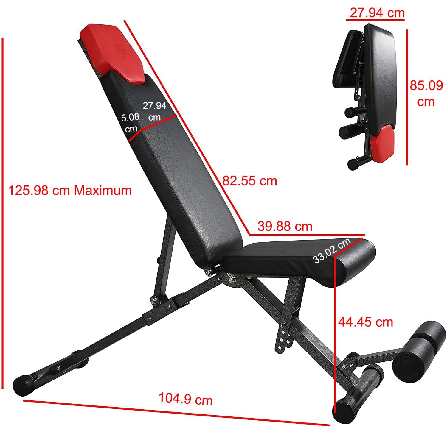 Finer Form 5-in-1 Adjustable Weight Bench - Foldable Home Gym Equipment for Bench Press, Strength Training & Full Body Workouts | Compatible with Dumbbell Sets | Perfect for Home Fitness & Small Spaces